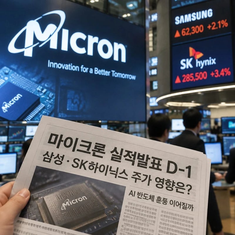 마이크론 실적발표 D-1 삼성 SK하이닉스 주가 영향 AI 반도체 훈풍 이어질까?