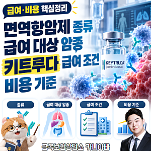 면역항암제 종류와 급여 대상 암종, 키트루다 급여 조건과 비용 기준