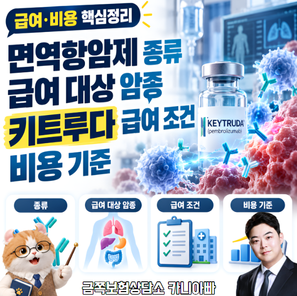 면역항암제 종류와 급여 대상 암종, 키트루다 급여 조건과 비용 기준
