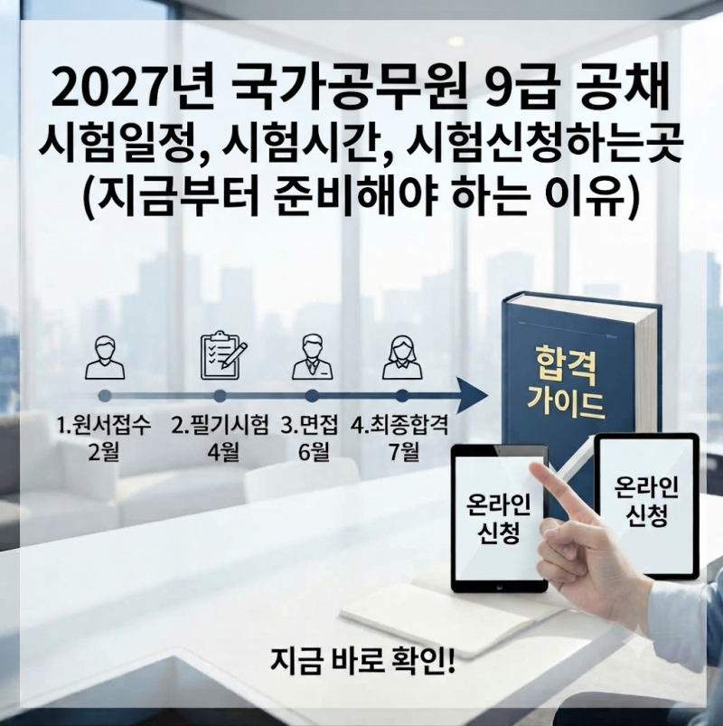 2027년 국가공무원 9급 공채 시험일정, 시험시간, 시험신청 (지금부터 준비해야 하는 이유)