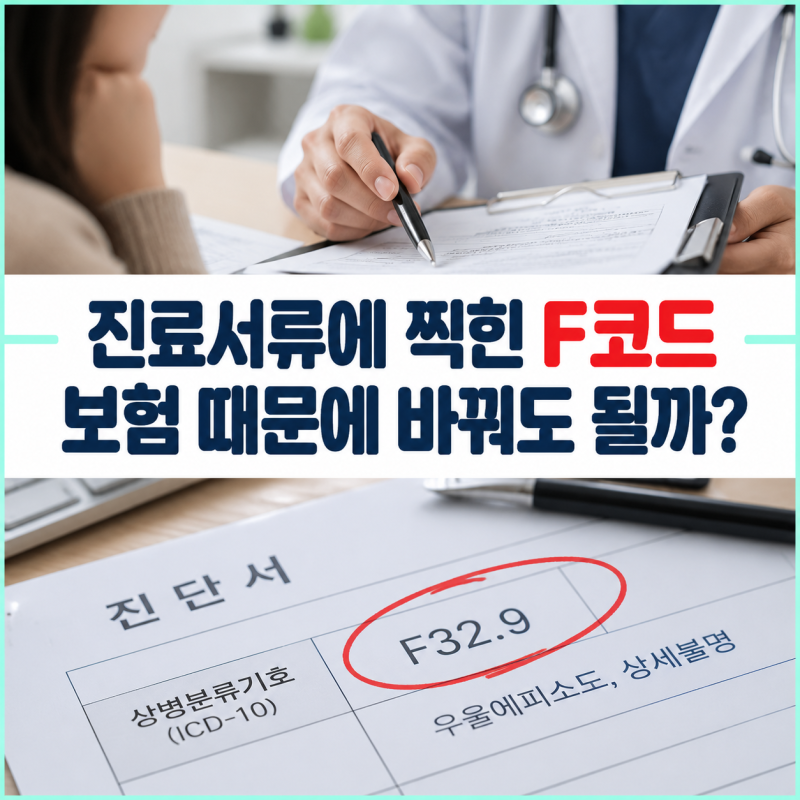 진료비 서류에 예상하지 못한 F코드, 보험 때문에 바꿔 달라고 해도 될까?