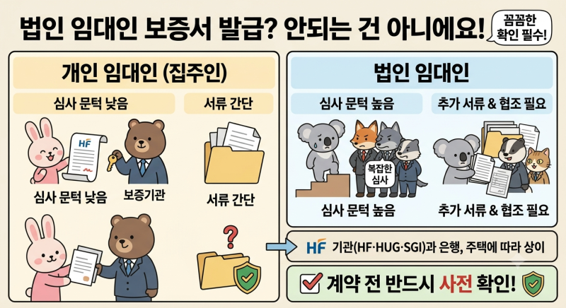 전세대출 보증서 발급, 집주인이 법인이면 위험할까? 안정성 비교