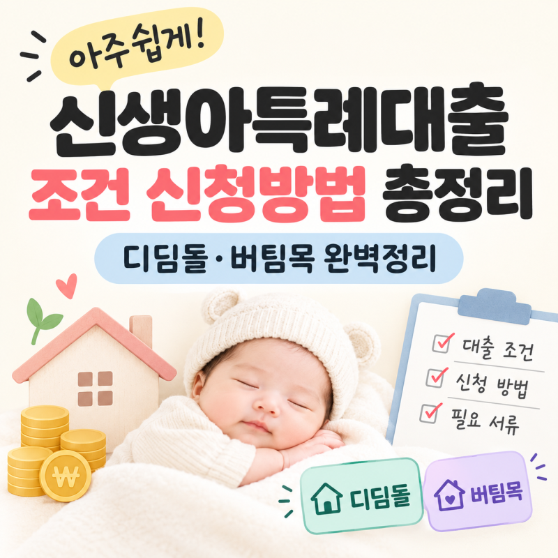 아주 쉽게 설명하는 신생아특례대출 조건 신청방법 총정리 | 디딤돌·버팀목 완벽정리