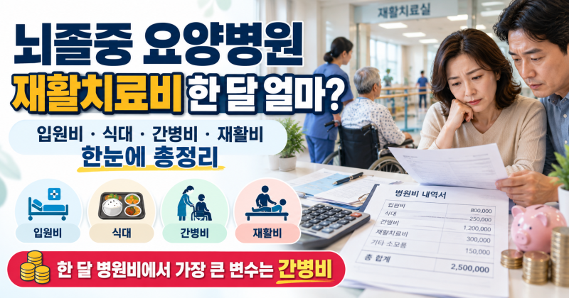 뇌졸중 요양병원 재활치료비 한 달 비용 총정리
