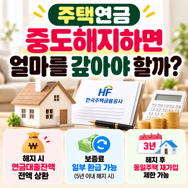 주택연금 중도해지 방법｜상환금·보증료 환급·재가입 조건