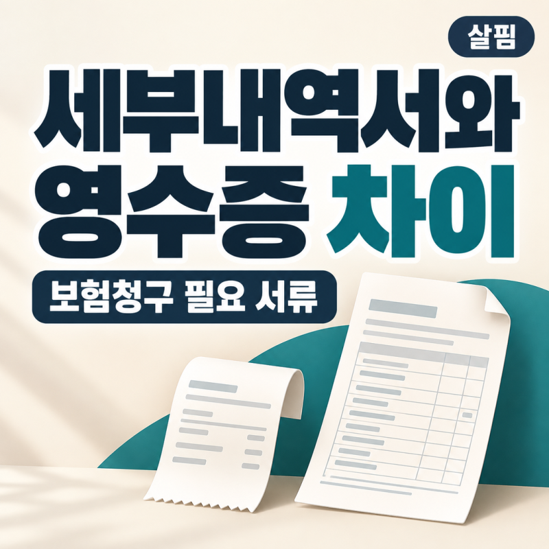 병원 진료비 세부내역서와 영수증 차이, 보험청구 때 무엇이 필요한가?