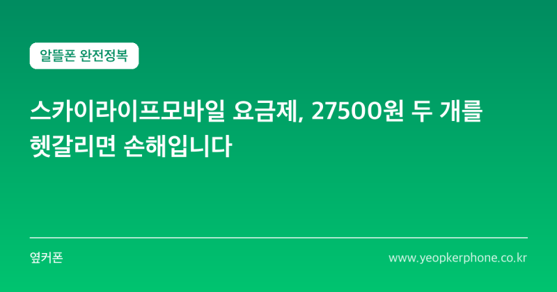 스카이라이프모바일 요금제, 27500원 두 개를 헷갈리면 손해입니다
