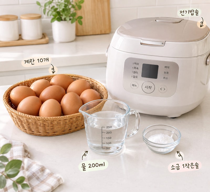 전기밥솥 구운계란 만드는법 집에서 쫀득한 맥반석 계란 만들기
