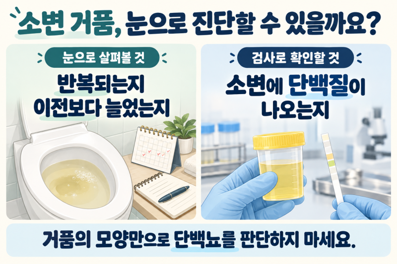 소변에 거품이 보이면 콩팥 문제일까요? 검사로 확인해야 할 때