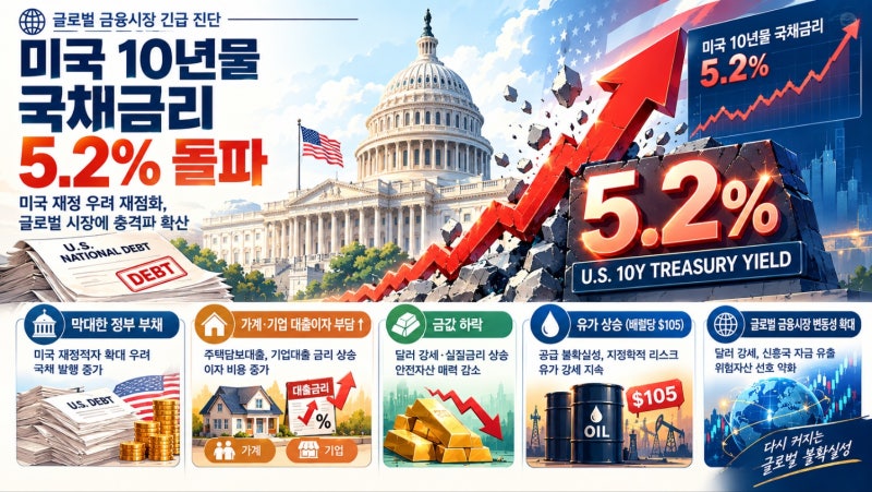 "미국이 예전 같지 않다"… 美 국채금리 5% 돌파가 보내는 섬뜩한 신호