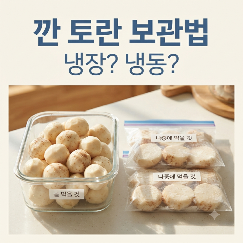깐 토란 보관법, 냉장·냉동 어떻게 해야 오래 갈까?
