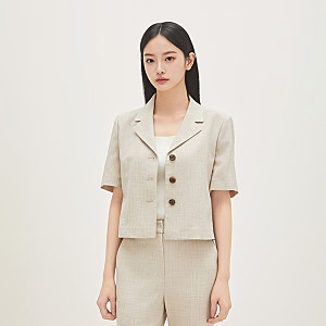 로엠 린넨라이크 크롭 반팔자켓 RMJKG25R12 직접 써본 솔직 사용기