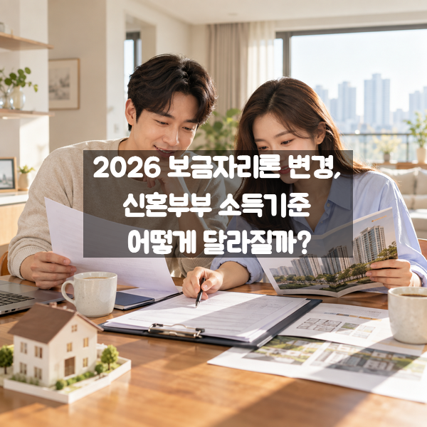 2026 보금자리론 변경, 신혼부부 소득기준 어떻게 달라질까?