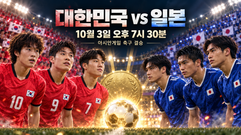 2026 아시안게임 축구 결승 일정｜한국 일본 한일전 시간·중계·예상 선발