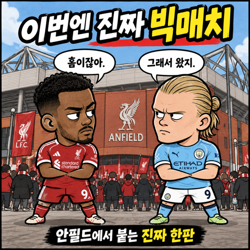 리버풀 vs 맨시티 프리뷰, 안필드에서 열리는 진짜 빅매치