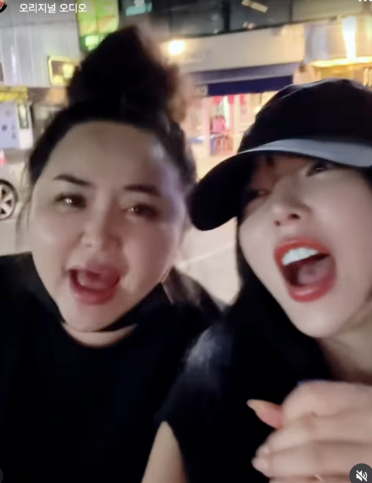 "나만 본 거 아니지?" 압구정 거리 한복판에 나타난 홍진영 자매