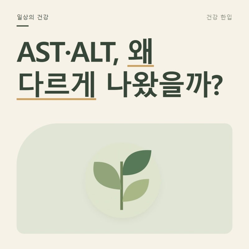 간수치 AST·ALT가 서로 다르게 나왔다면, 두 숫자를 함께 봐야 ..