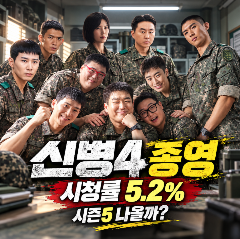 신병4 5.2% 자체 최고 종영…신화부대 통폐합·김하나 소령 정체·시즌5 제작은?