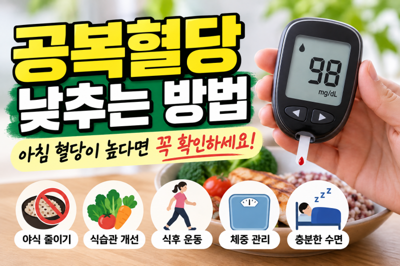 공복혈당 낮추는 방법 7가지, 아침 혈당이 높다면 꼭 확인하세요