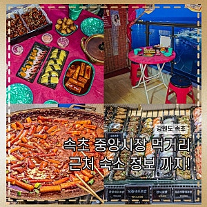 속초 중앙시장 맛집 내돈내산 초밥 떡볶이 길감자 예스닭강정 포장