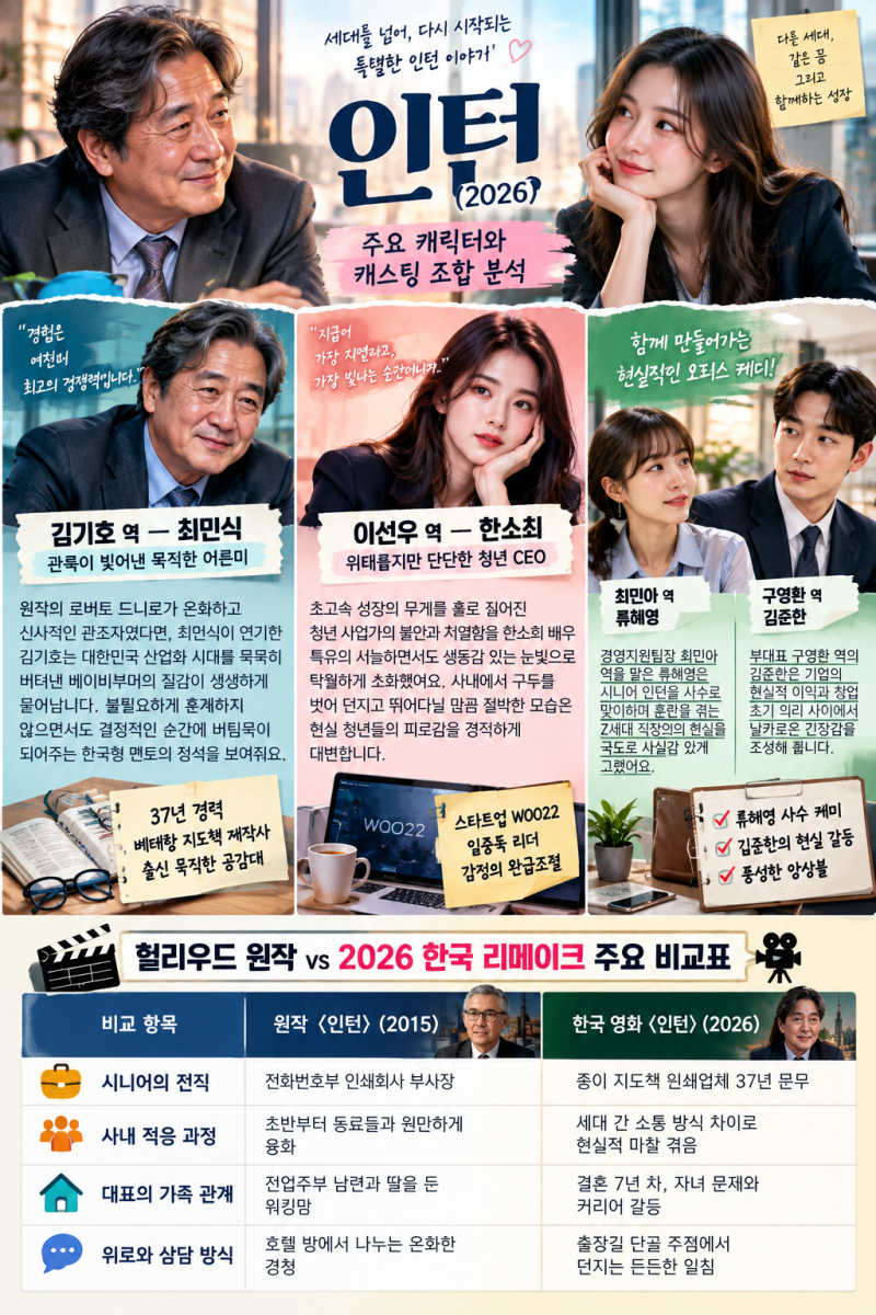영화 인턴 후기, 최민식 한소희 조합과 원작 차이점 관람 포인트 5가지 총정리