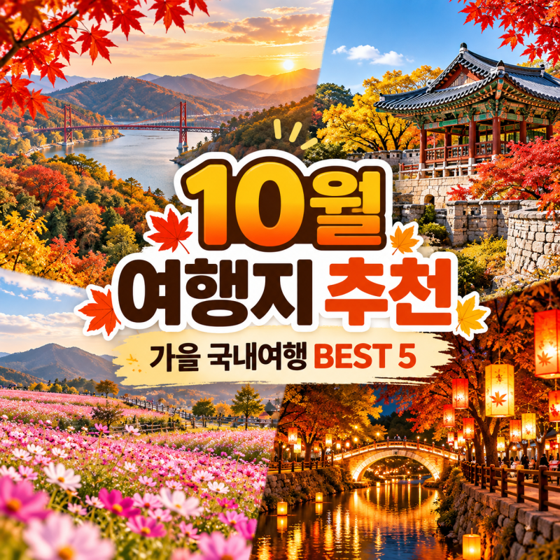 10월 여행지 추천 가을에 가기 좋은 국내 여행 BEST 5