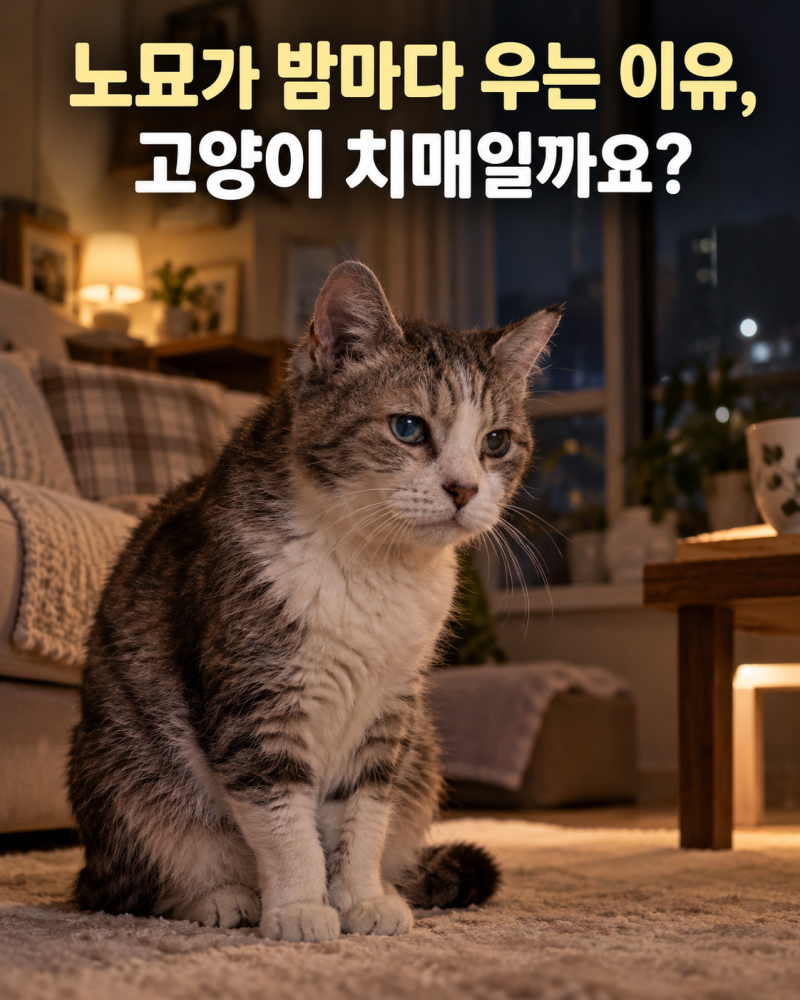 노묘가 밤마다 우는 이유, 고양이 치매일까요?