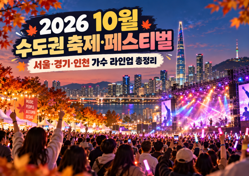 Metropolitan Area Festivals and Events in October 2026: Including Seoul, Gyeonggi, and Incheon Artist Lineups