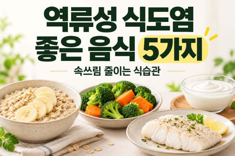 역류성 식도염에 좋은 음식 5가지! 속쓰림 줄이는 식습관까지