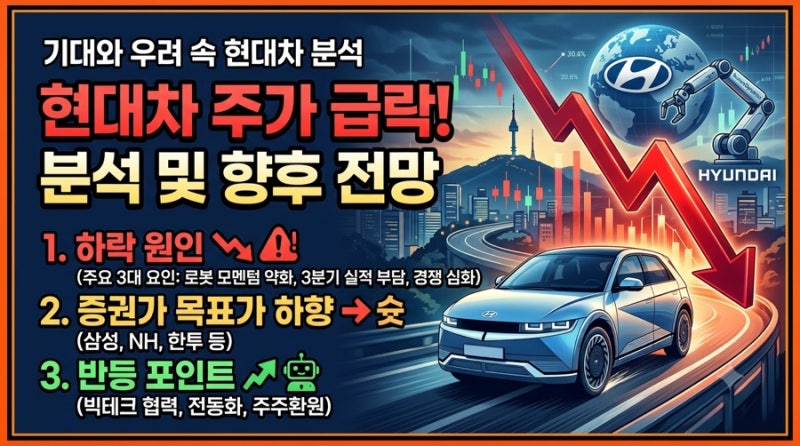 고점 대비 반토막 난 현대차, 주가 급락 원인과 향후 반등 시나리오 완벽 정리