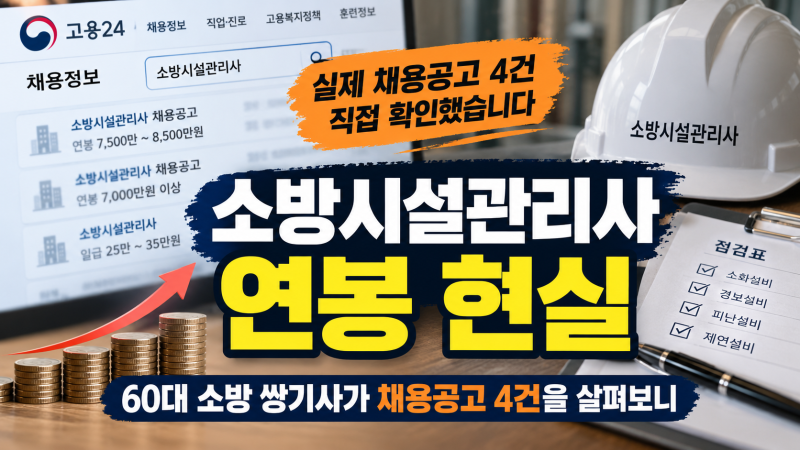 소방시설관리사 연봉 현실｜60대 소방 쌍기사가 채용공고 4건을 살펴보니