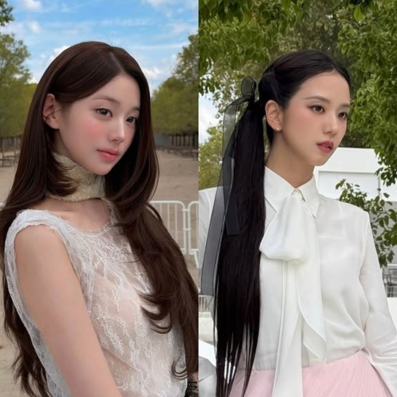 지수 장원영, 디올쇼 투샷 파리서 만난 두 여신 실제 분위기 대박