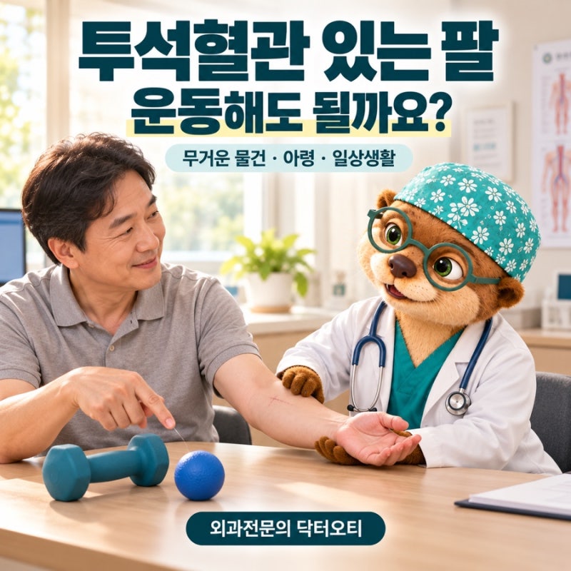 투석혈관 있는 팔로 운동해도 되나요?｜무거운 물건·아령·일상생활 기준