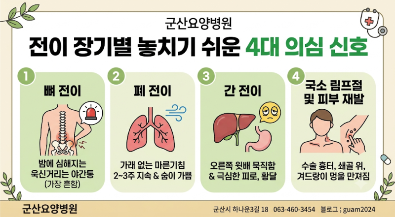유방암 수술 3년 차 갑자기 허리가 쑤신다면? 국소 재발 멍울과 뼈·폐 원격 전이 의심 증상 ....