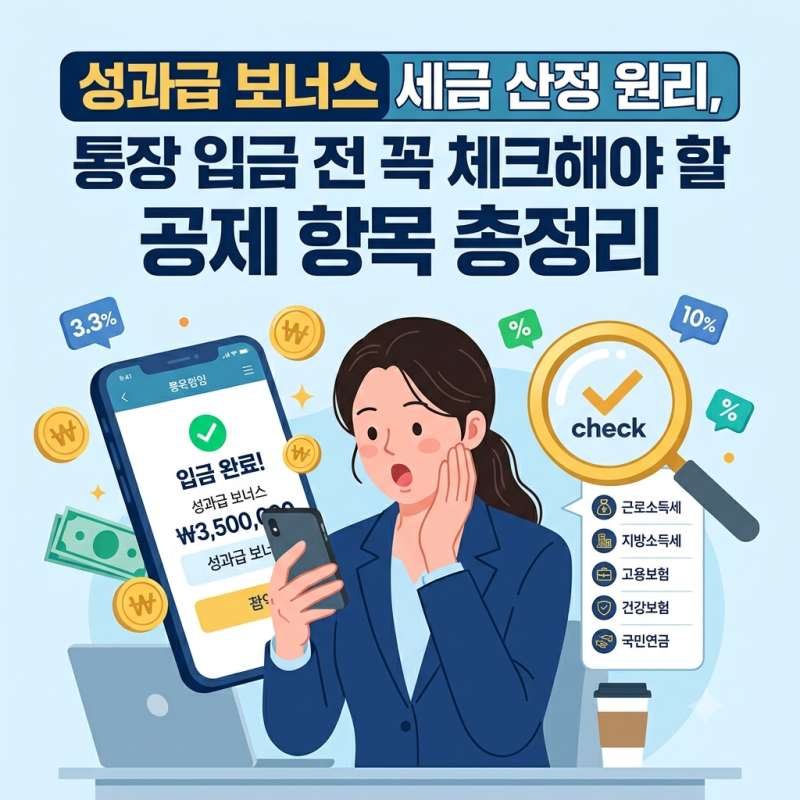 성과금 세금 계산법 총정리: 상여금 원천징수 원리와 실수령액 늘리는 법