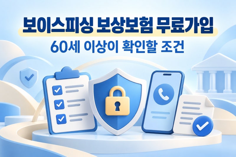 보이스피싱 보상보험 무료가입, 60세 이상이 확인할 조건
