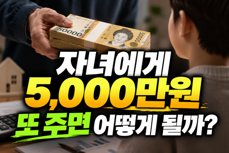 “5000만원 줬는데 10년 안에 또 주면?” 증여세, 계산은 달라집니다