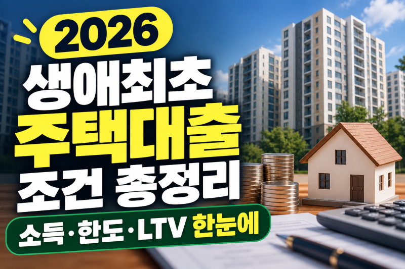 2026 미혼 생애최초 주택대출 조건 총정리｜1인가구·세대주·디딤돌대출