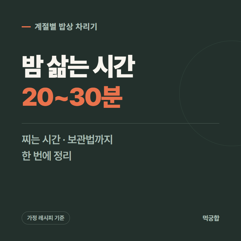 밤 삶는 시간 20~30분, 찌는 시간과 생밤 보관법까지