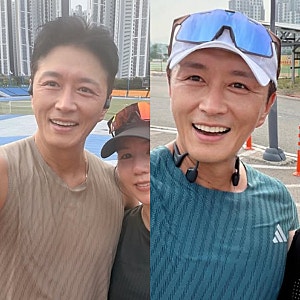 "몸이 정말 수술 전하고 많이 다르다" 진태현, 갑상선암 1년 뒤 아내와 새벽 마라톤