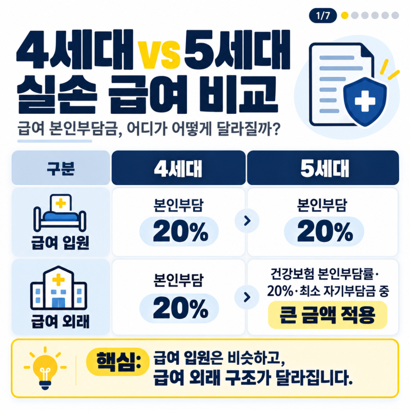 5세대 실손보험 핵심정리! 급여와 비급여 부담 차이 쉽게 이해하기