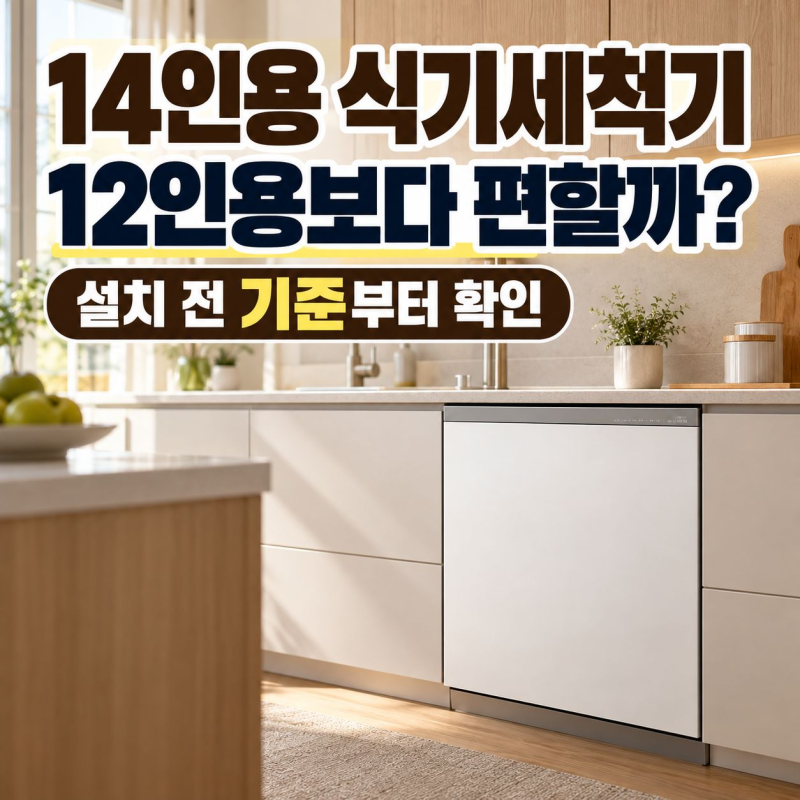 14인용 식기세척기, 12인용보다 편할까? 설치 전 확인할 기준