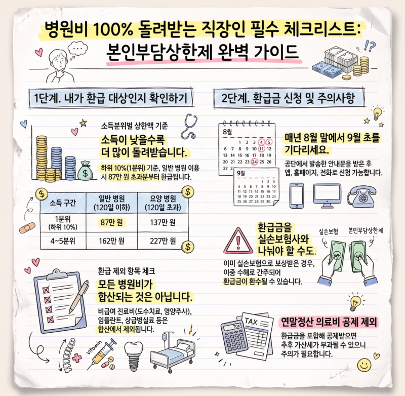 "본인부담상한제 사후환급금 지급일" 직장인 병원비 100% 돌려받는 꿀팁이라는데!