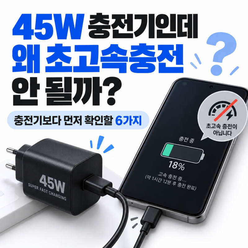 45W 충전기인데 왜 초고속충전 안 될까?｜갤럭시 충전 느릴 때 6가지 확인