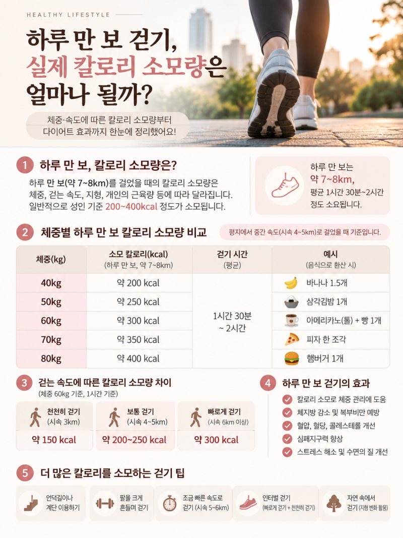 하루 만 보 걷기, 실제 칼로리 소모량은 얼마나 될까?