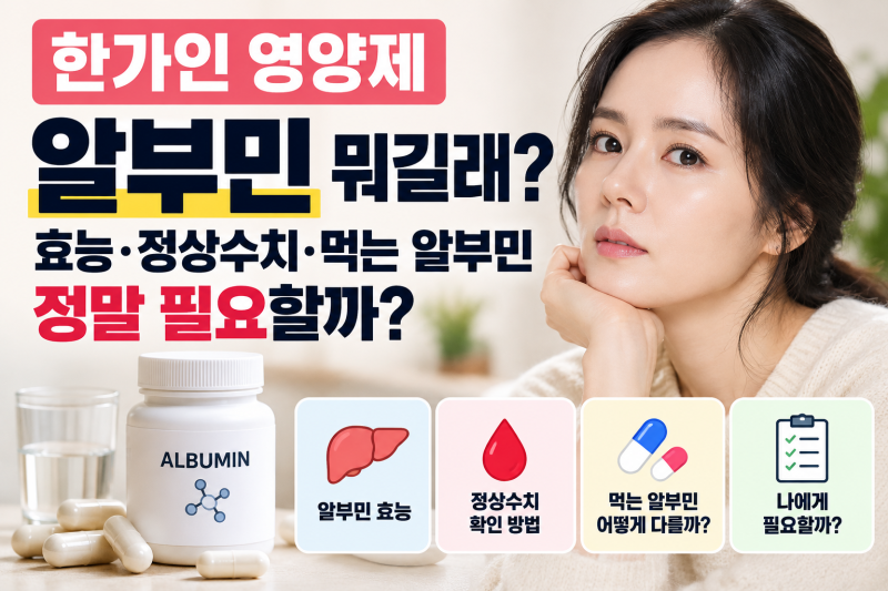 한가인 영양제 알부민 뭐길래? 효능·정상수치·먹는 알부민, 정말 필요할까?
