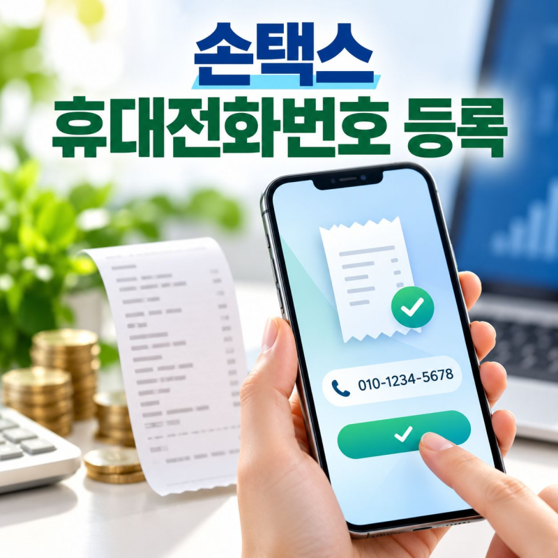 손택스 현금영수증 발급수단, 휴대전화번호 등록하고 관리하기