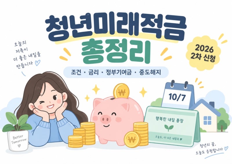 2026 청년미래적금 2차 신청 10월 7일 시작｜가입조건·정부기여금·금리·청년도약계좌 갈아타....