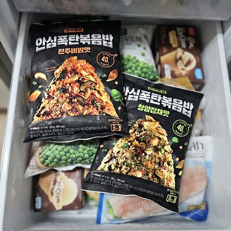 닭가슴살 한끼통살 안심폭탄볶음밥 후기, 청양잡채맛 전주비빔맛 비교