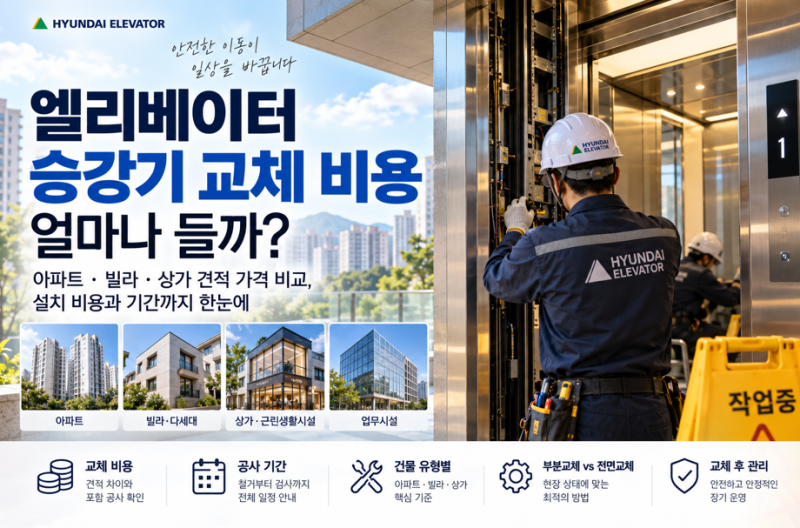 엘리베이터 교체비용 얼마나 들까? 아파트·빌라·상가 승강기 교체 견적과 공사기간